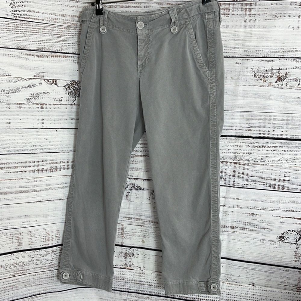 Eddie Bauer pants Womens size 4 bermuda Y2K cropped shaw corduroy gray Pockets‎